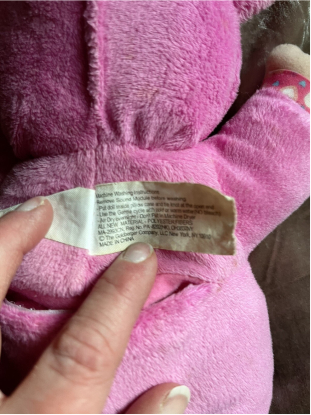 Baby's First Pink Plush Soft Body Baby Doll Goldberger Heart Teddy Bear Ears - Picture 9 of 16